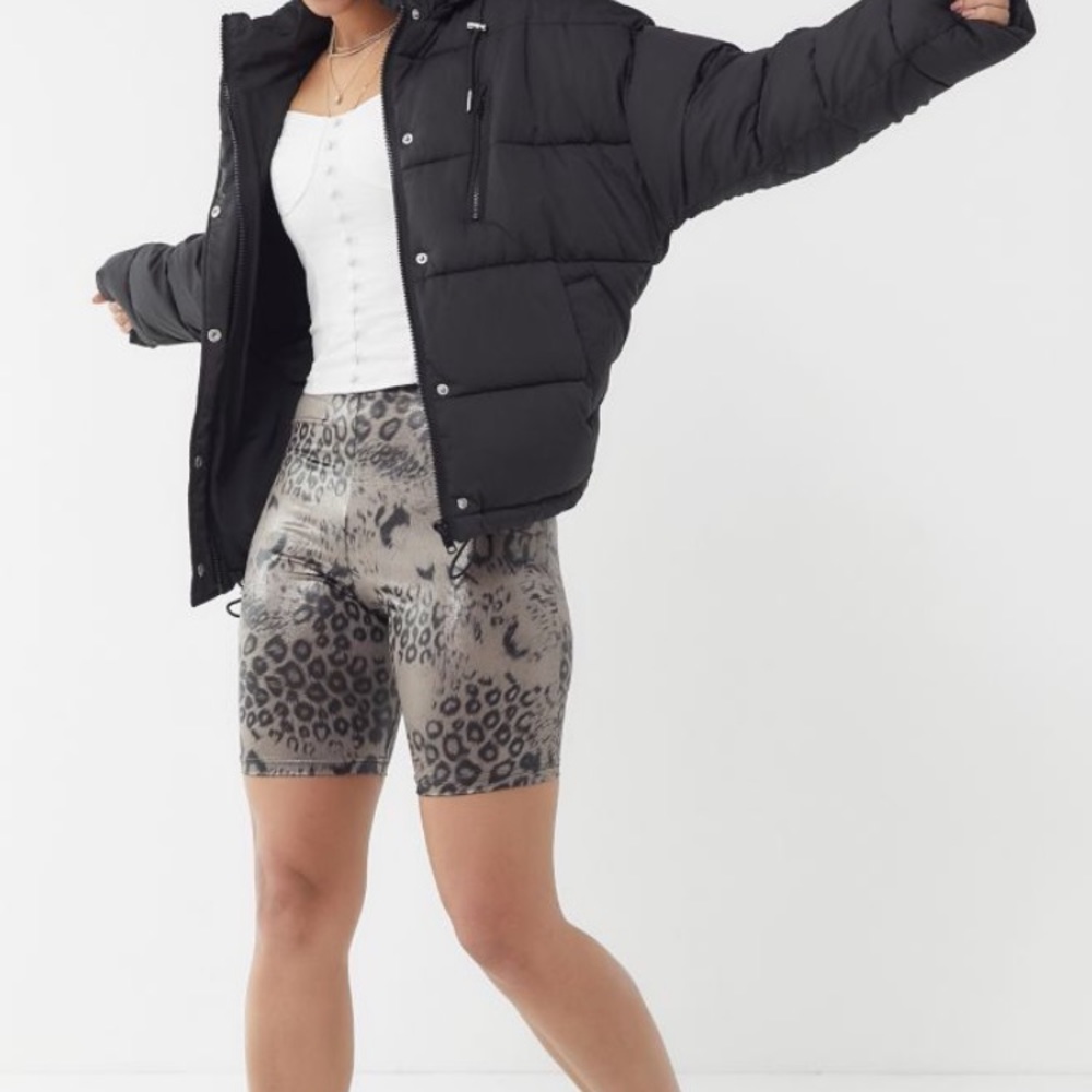 Animal print biker short